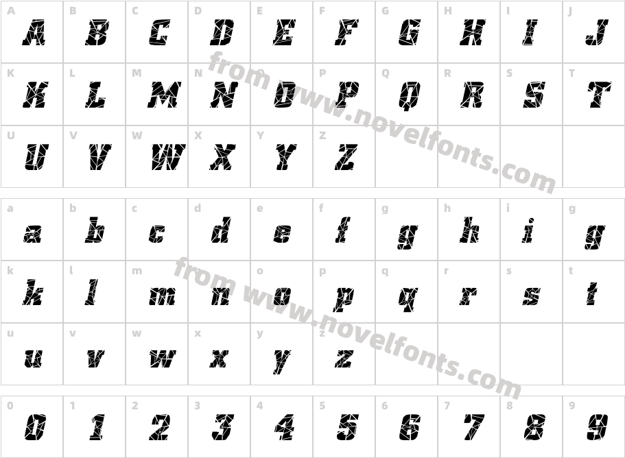 Borghs-Cracked ItalicCharacter Map