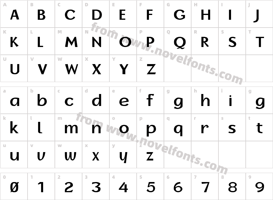 Borror BoldCharacter Map