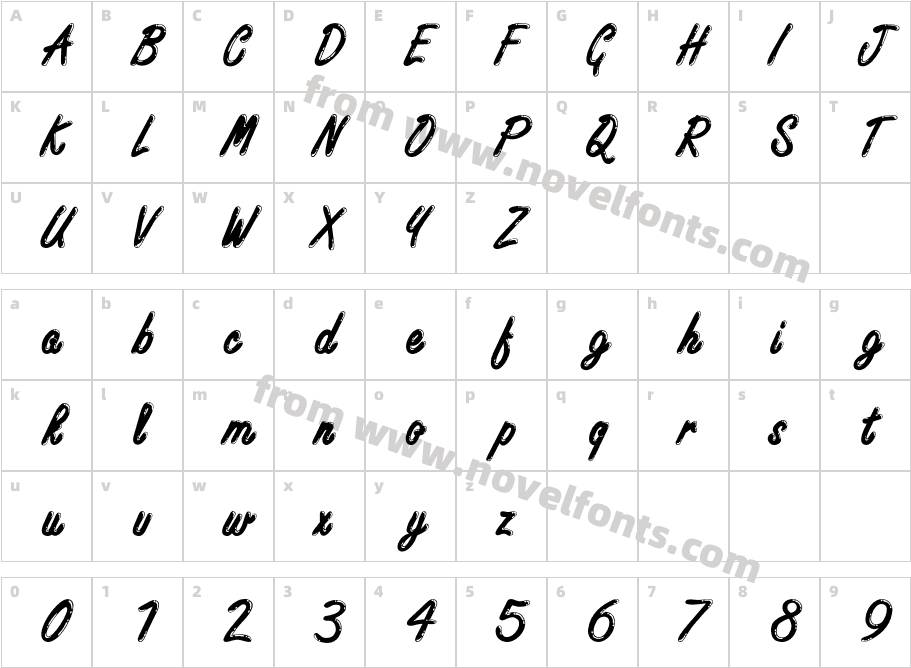 CasinoFontCharacter Map