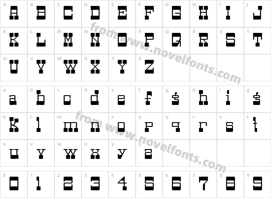 Bottoms RegularCharacter Map