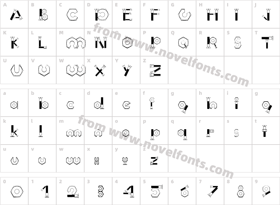 Boulons TryoutCharacter Map