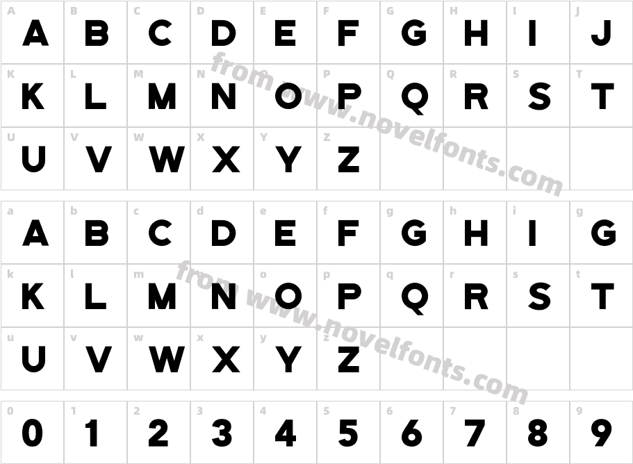 BourbonGrotesque-RegularCharacter Map