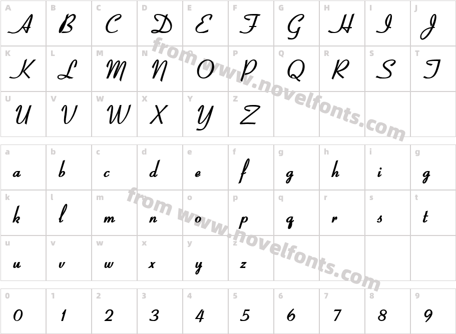 Bow BoldCharacter Map