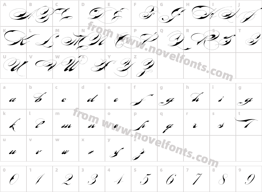 Bradstone-Parker Script Limited Free VersionCharacter Map