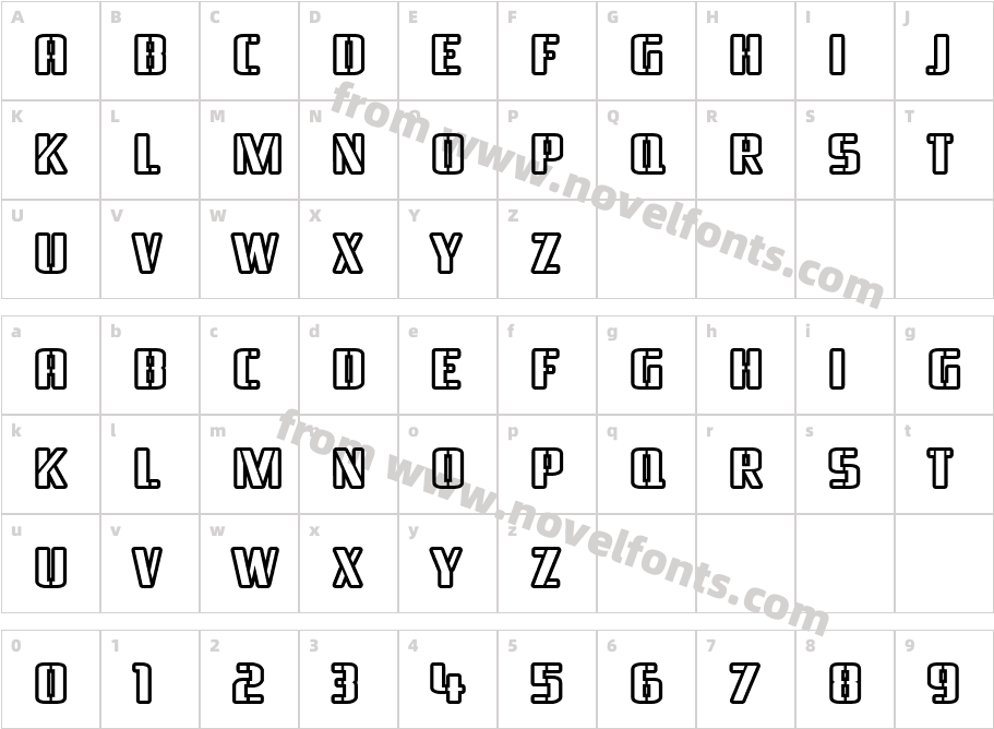 Braeside OutlineCharacter Map