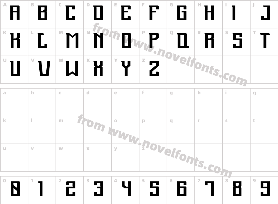 BrakFontBold BoldCharacter Map