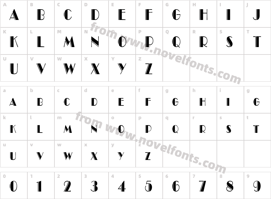 Brando Engraved Condensed NormalCharacter Map