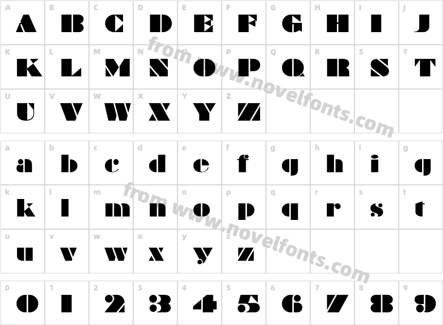 Bravado RegularCharacter Map