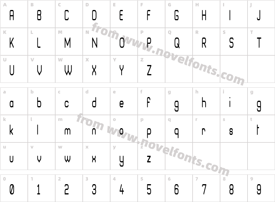 Brave New Era (narrow) G98Character Map