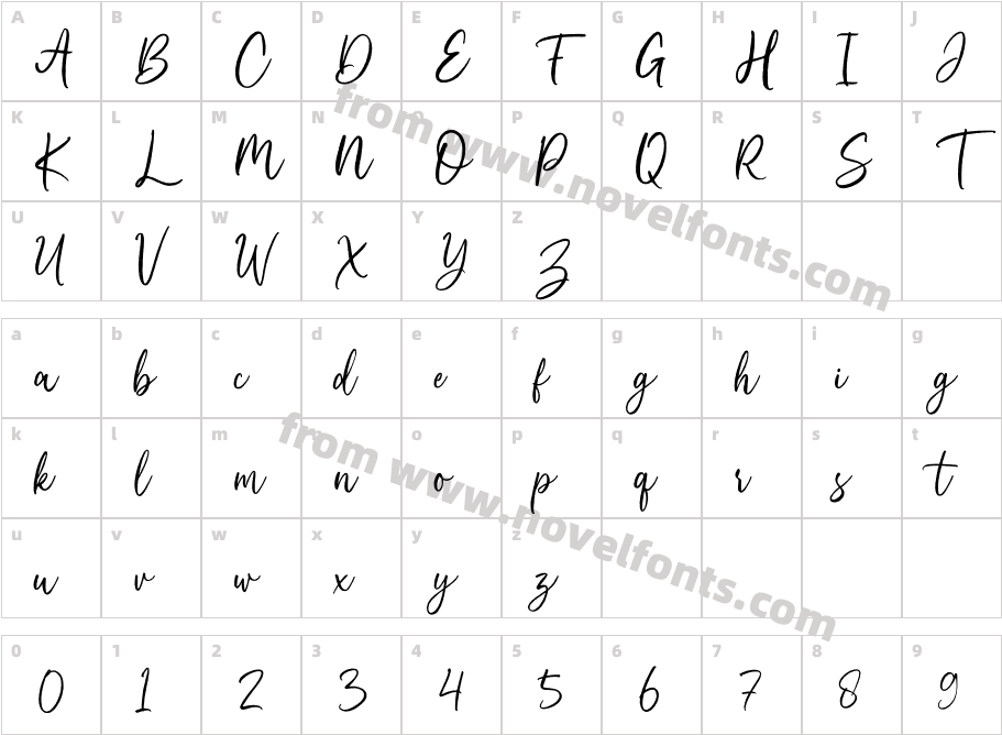 BreathingFresh-scriptCharacter Map