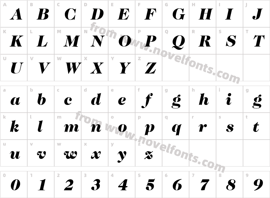 Caslon335BlackCharacter Map