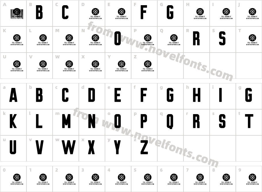 Brewmaster Gothic RoundCharacter Map