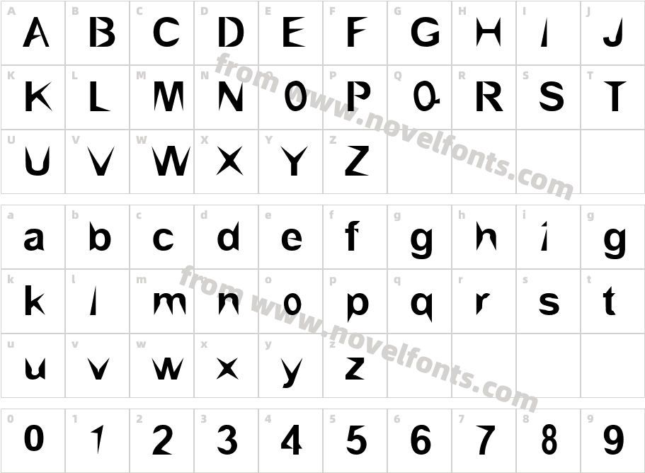 Brial   pointedCharacter Map