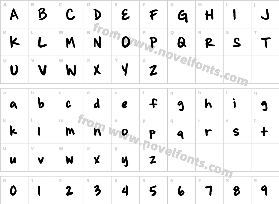 Brianne's handCharacter Map