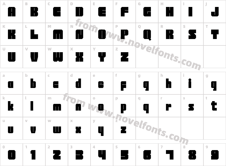 Brick TetrisCharacter Map