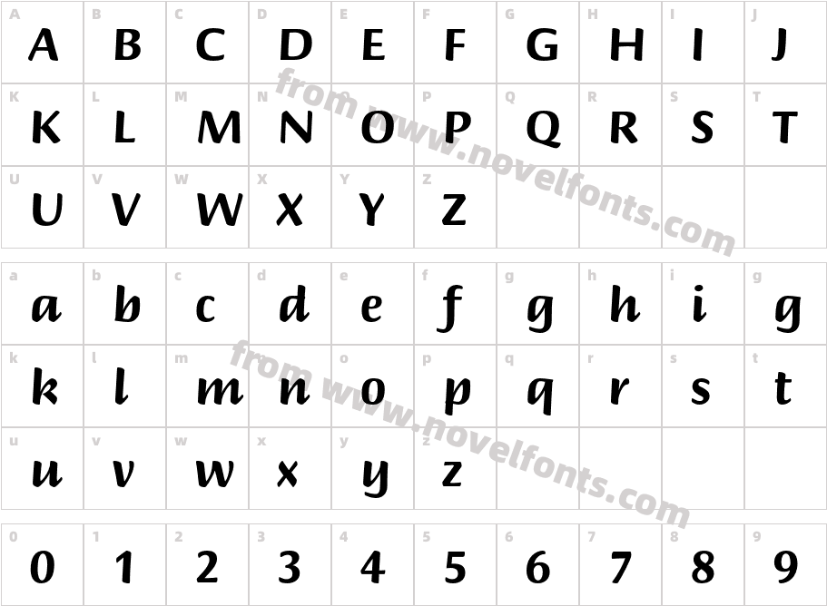 BriemScriptStd-BoldCharacter Map