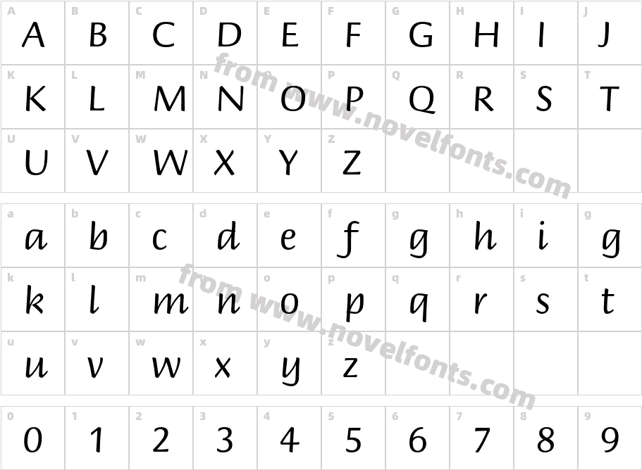 BriemScriptStd-RegularCharacter Map