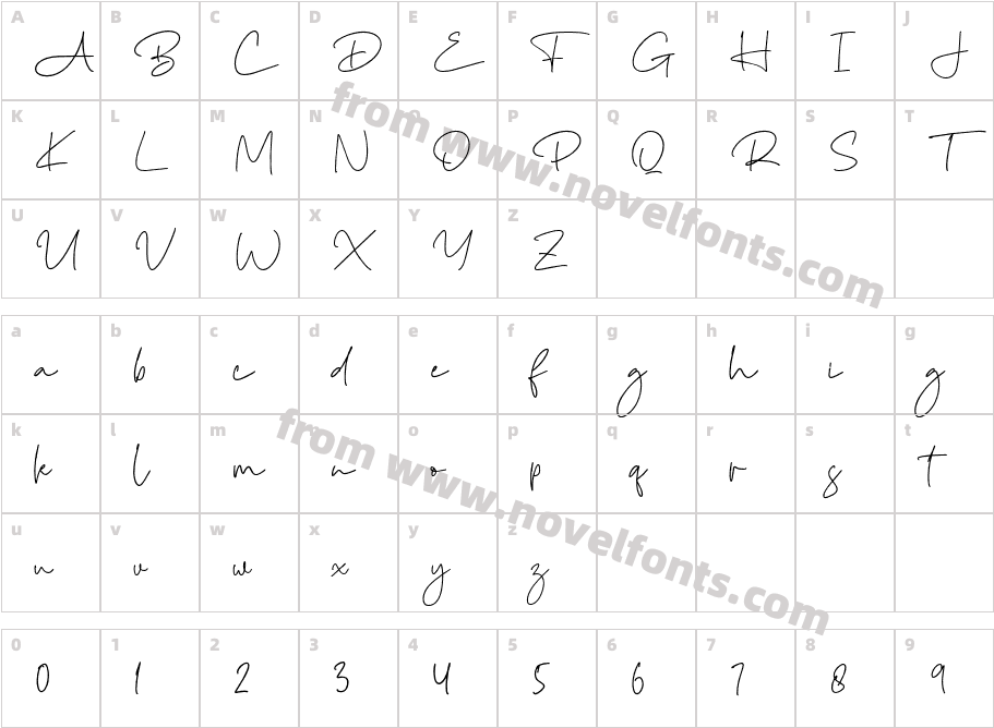 Brigidha-RegularCharacter Map