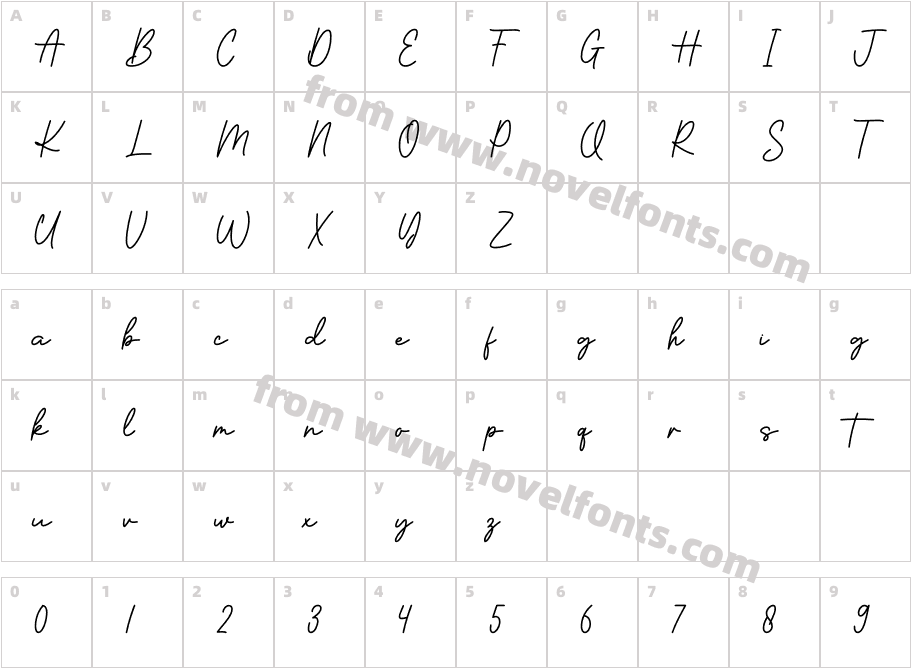 BrillianceSignatureRegularCharacter Map