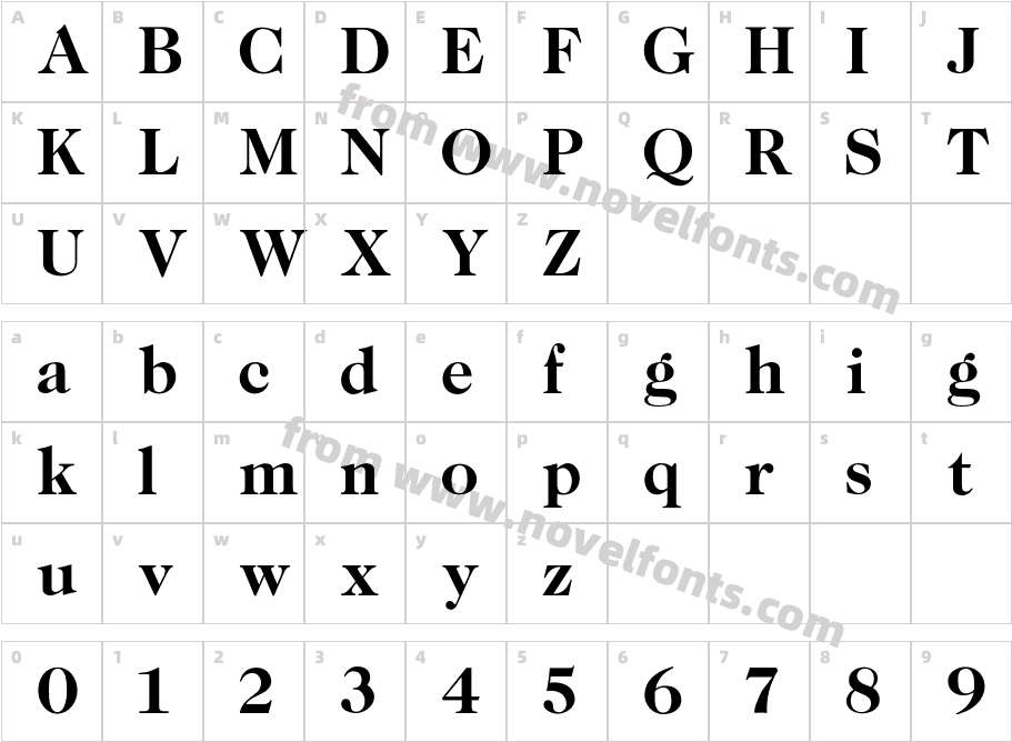 CaslonBoldCharacter Map