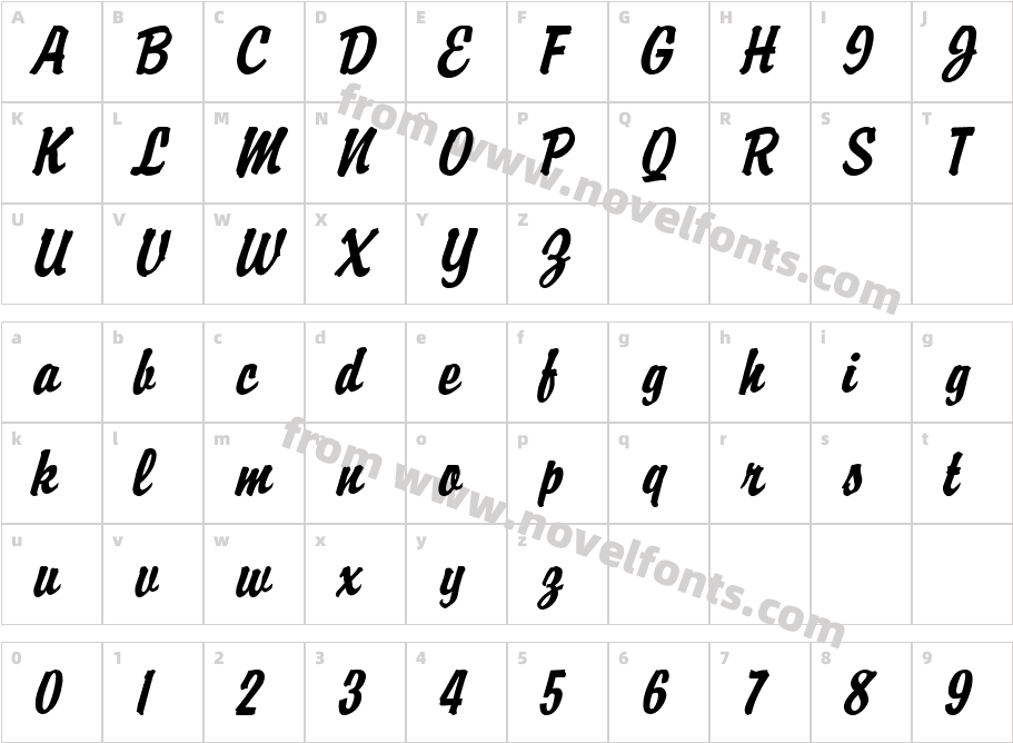 Brisk Extended ItalicCharacter Map