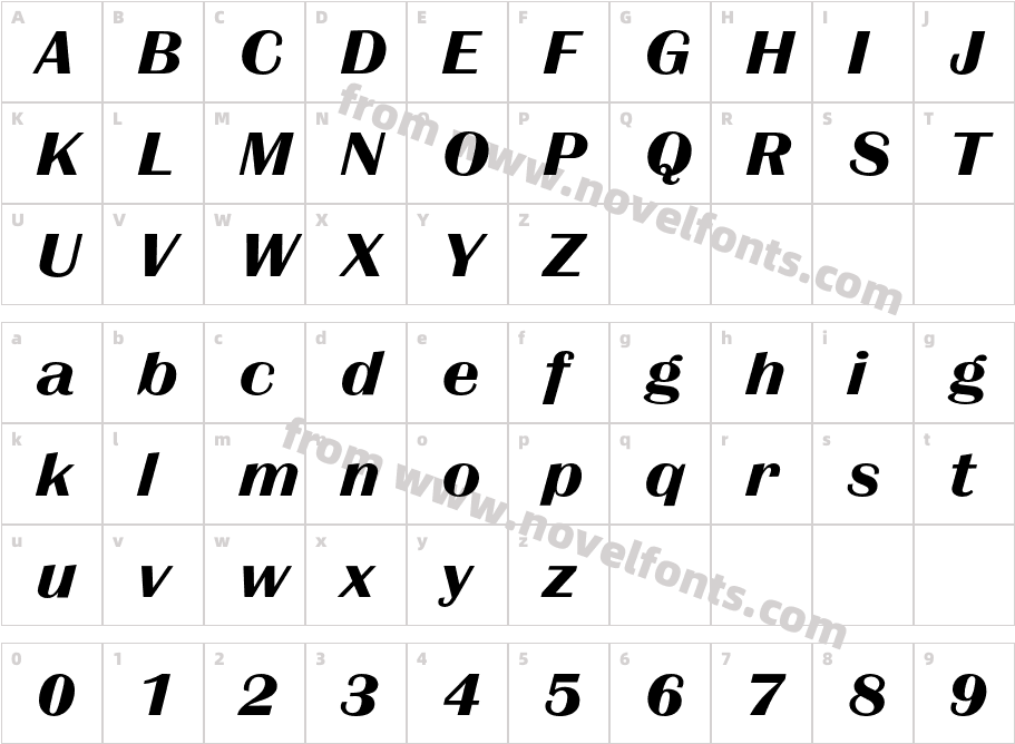 BritannicBQ-BoldItalicCharacter Map