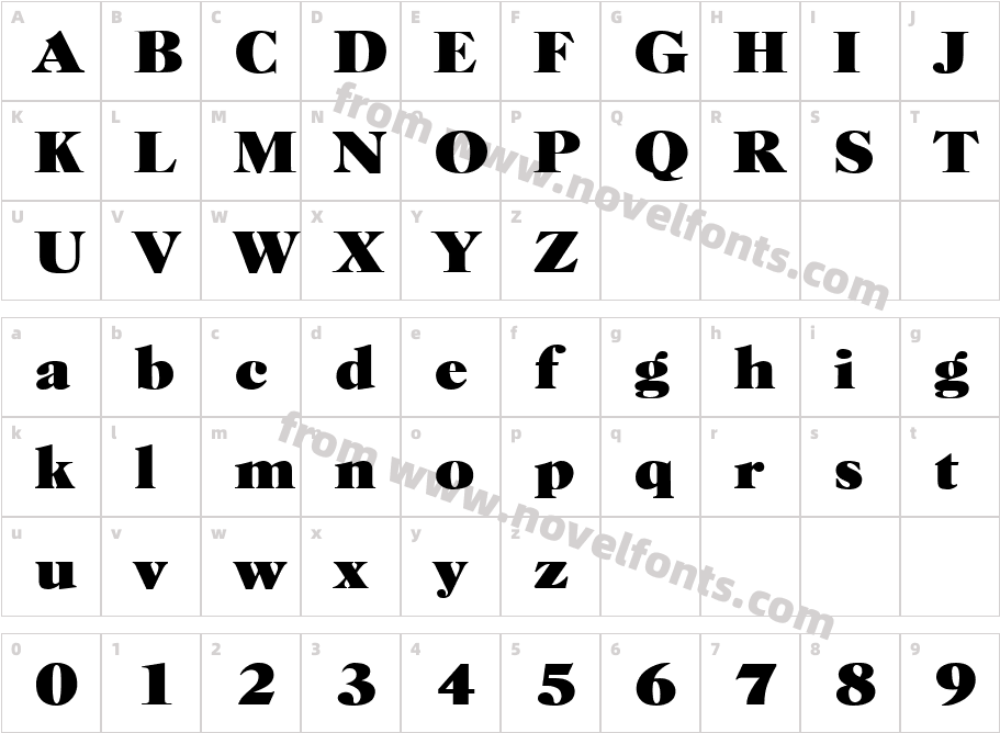 Broadview RegularCharacter Map