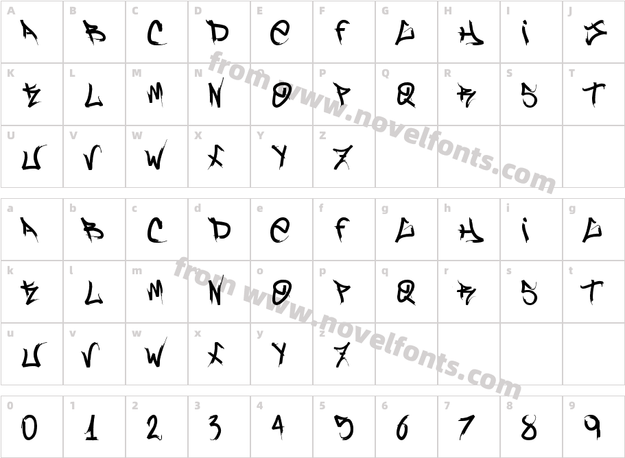 Brock165 BoldCharacter Map