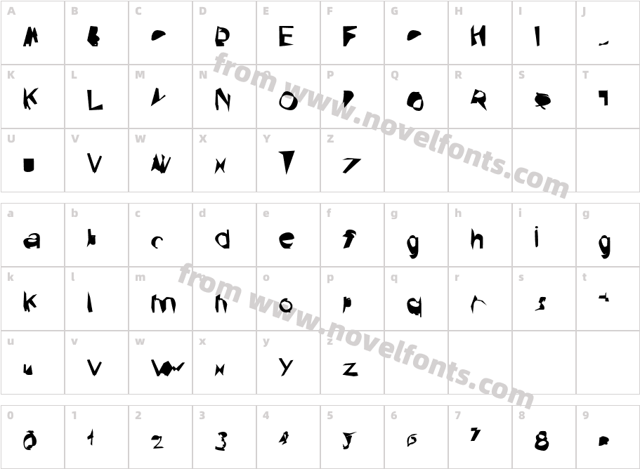 Broken Bold ExtendedCharacter Map