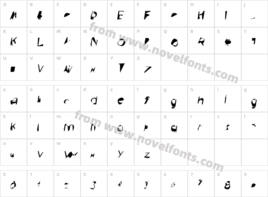 Broken Extended ObliqueCharacter Map