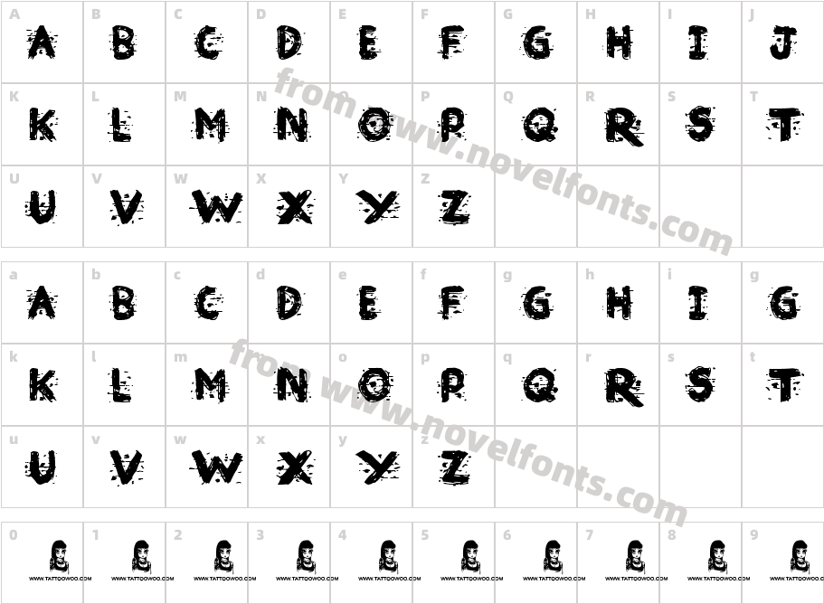 Broken InkCharacter Map