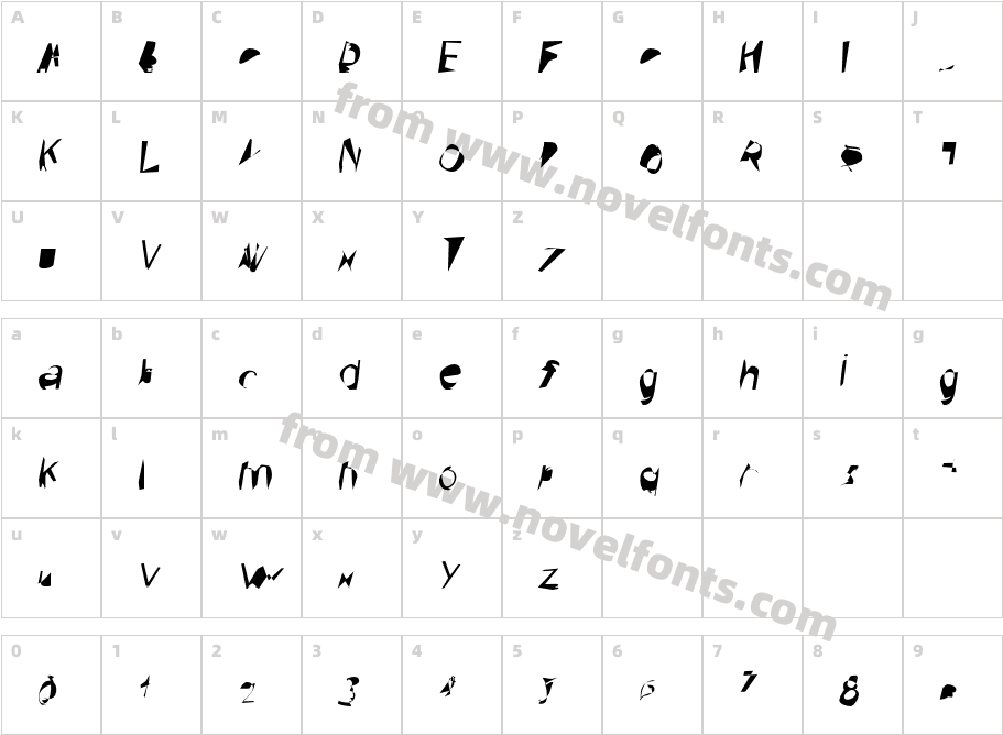 Broken ObliqueCharacter Map