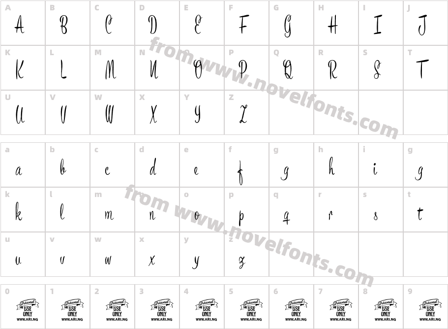 Bronze Script Personal UseCharacter Map