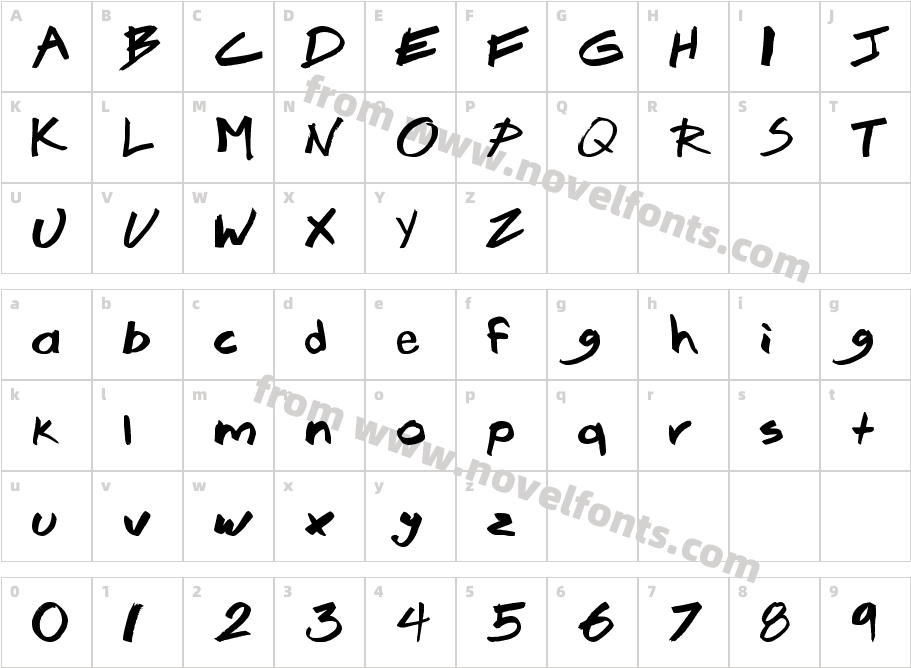 Brook 23Character Map