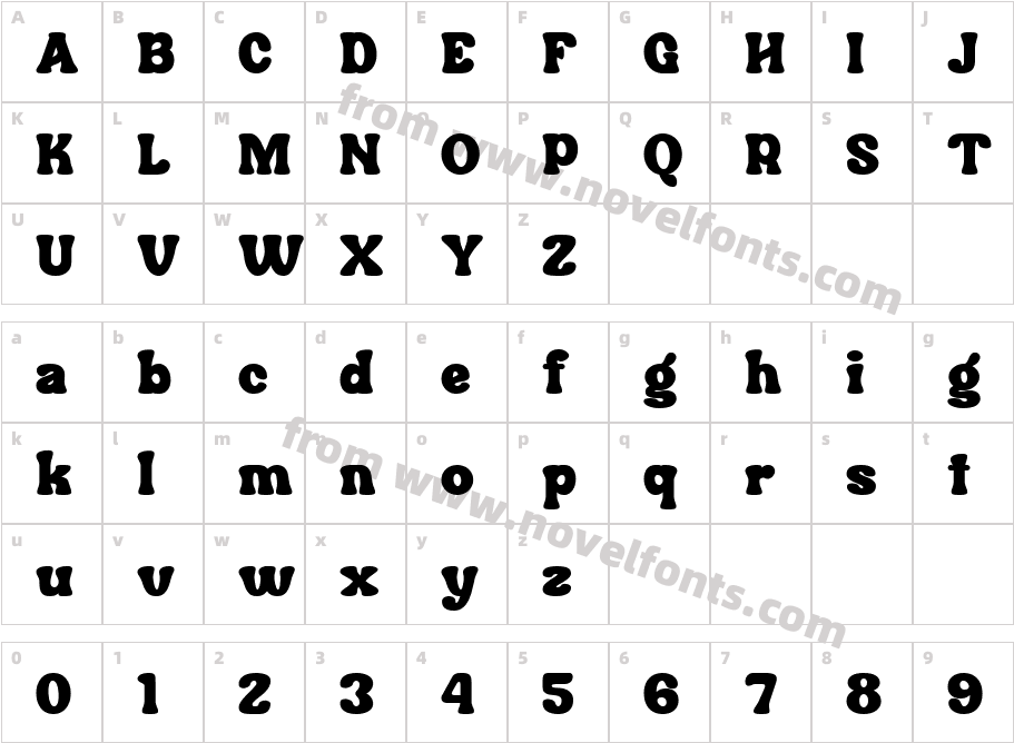 Brugty DEMO RegularCharacter Map