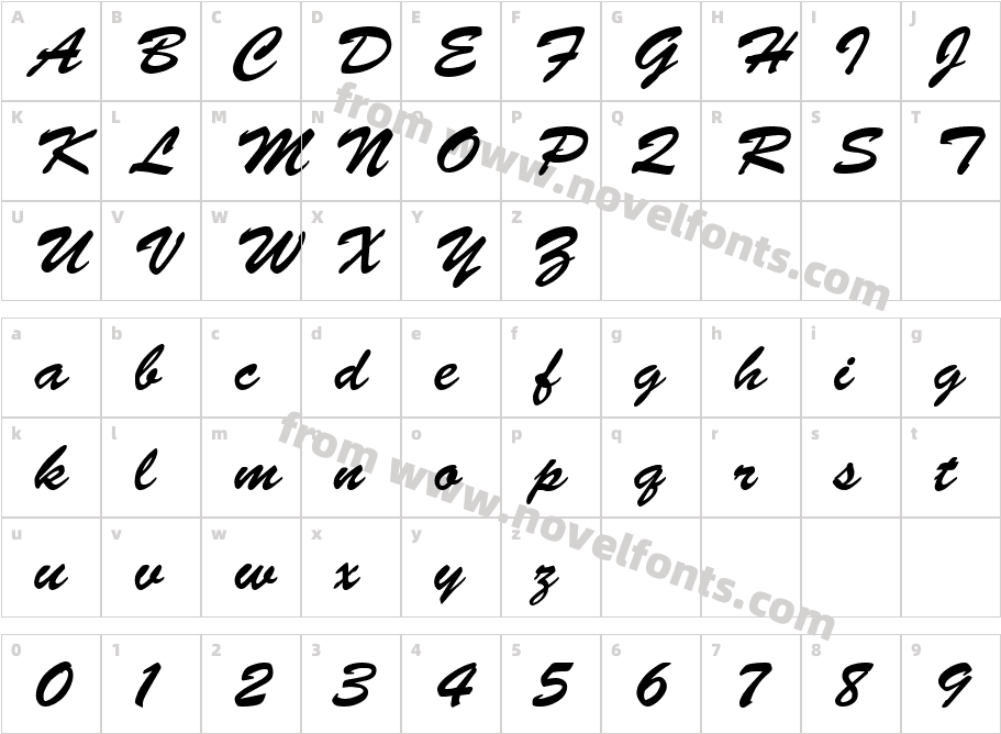 Brush RegularCharacter Map