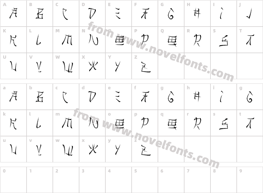 BrushidoCharacter Map