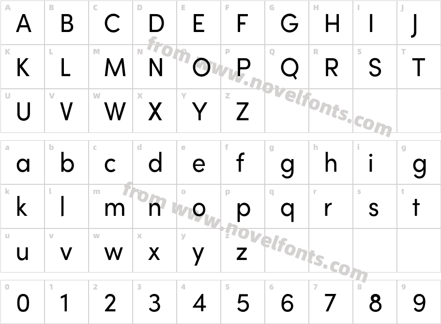 Brutel MediumCharacter Map