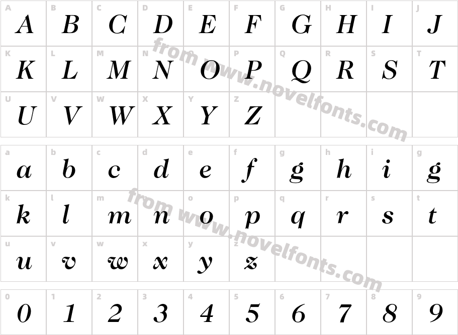 CaslonNo224EF-MediumItalicCharacter Map