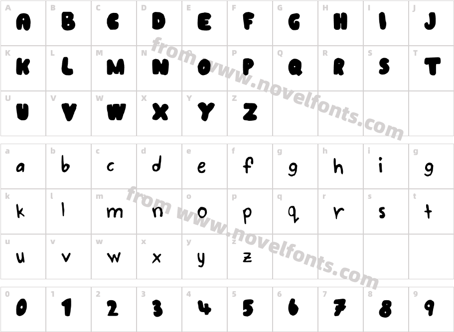 BubbleWritingCharacter Map