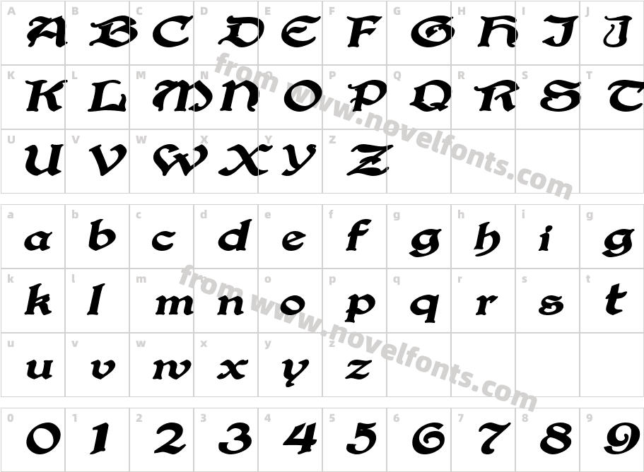 BucaneerSSK BoldItalicCharacter Map