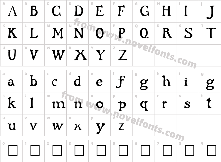 Buccaneer RegularCharacter Map