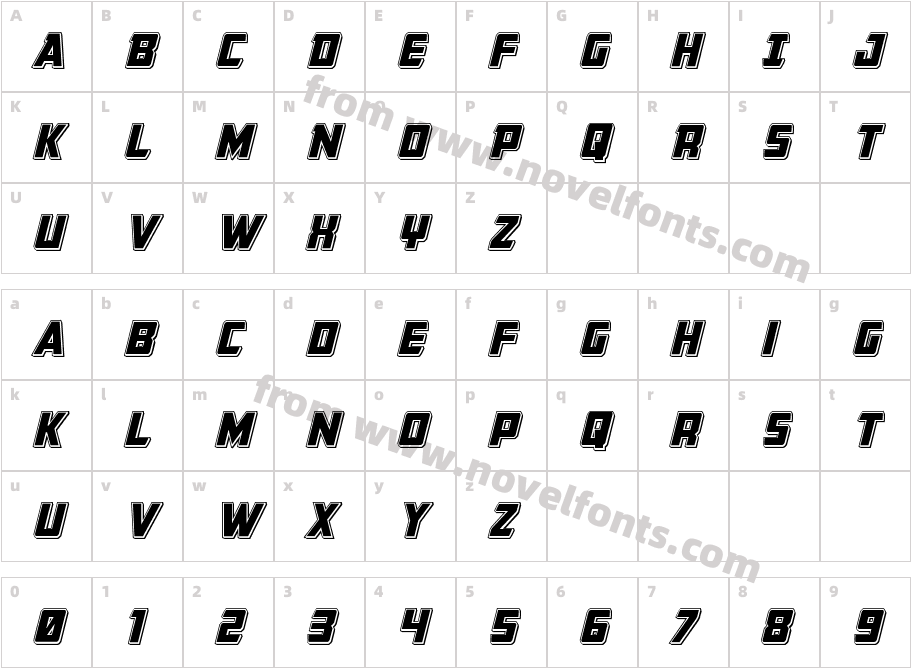 Buchanan Punch ItalicCharacter Map