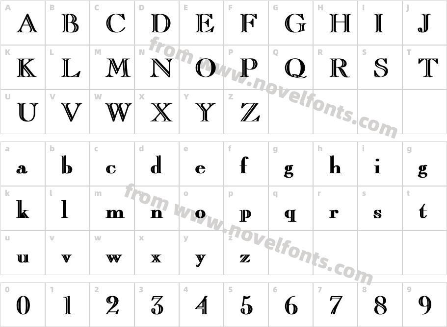 CaslonOpenFace BoldCharacter Map