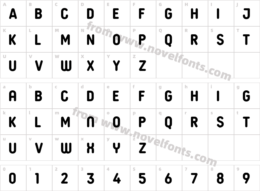 Budokan Rounded BoldCharacter Map