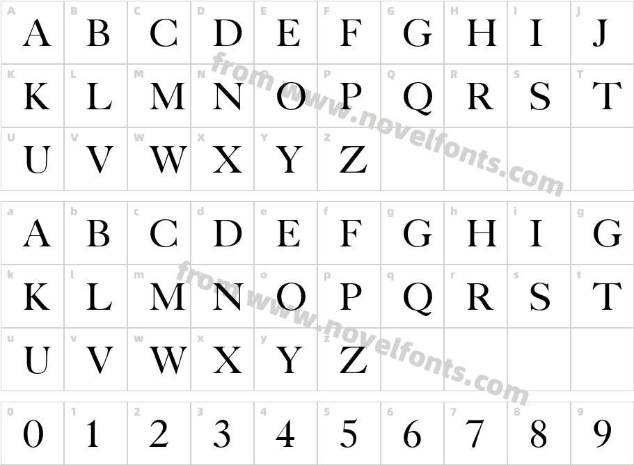 CaslonTitlingMTStdCharacter Map