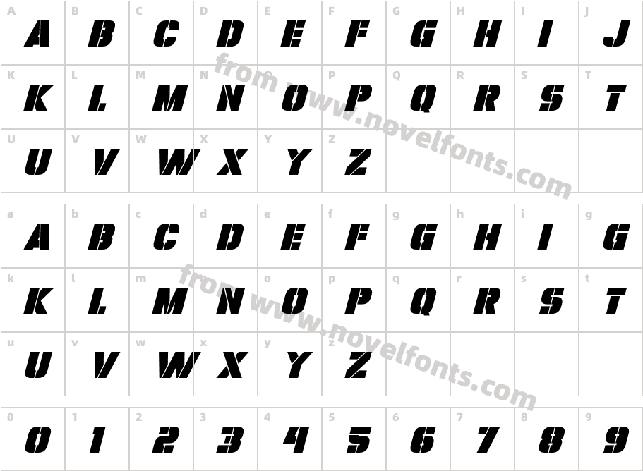 BulletproofItalic-2OAGdCharacter Map