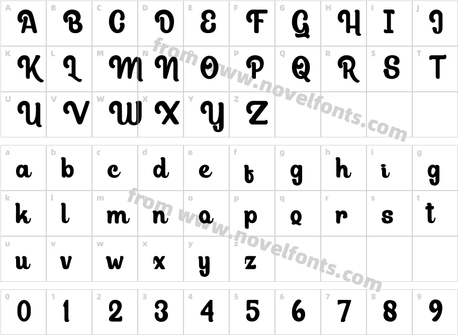 BullinaRegularCharacter Map