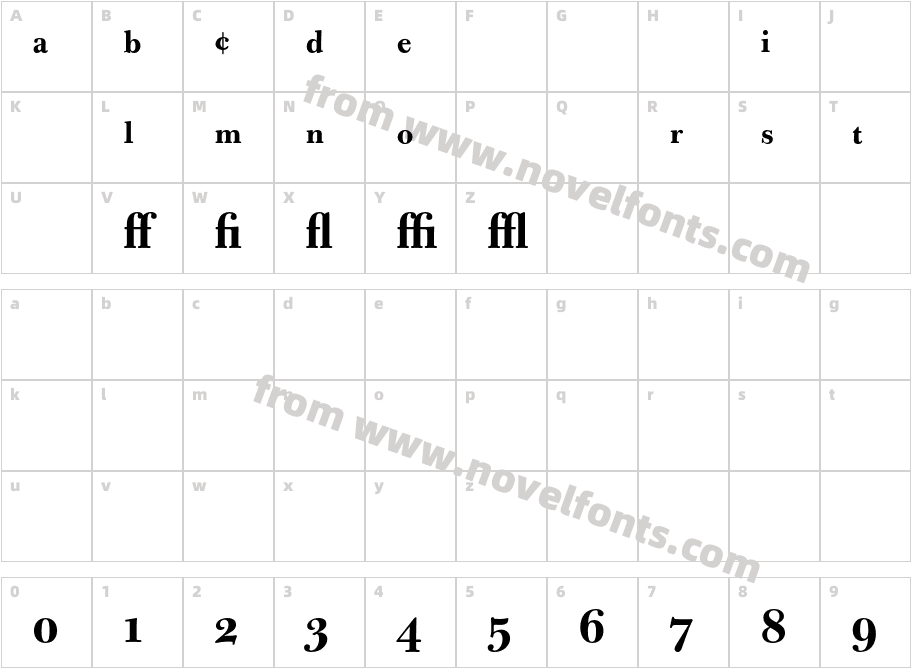 BulmerMT-BoldExpertCharacter Map