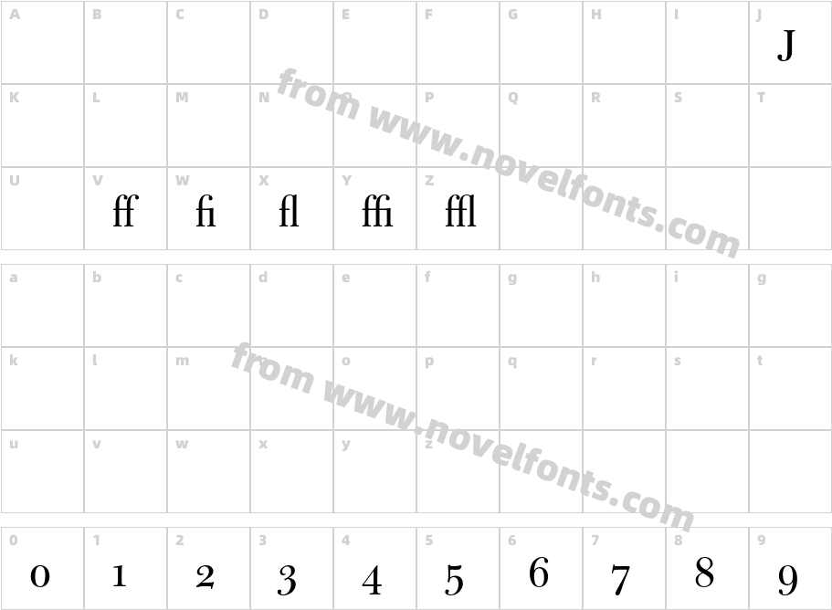 BulmerMT-RegularDisplayAltCharacter Map